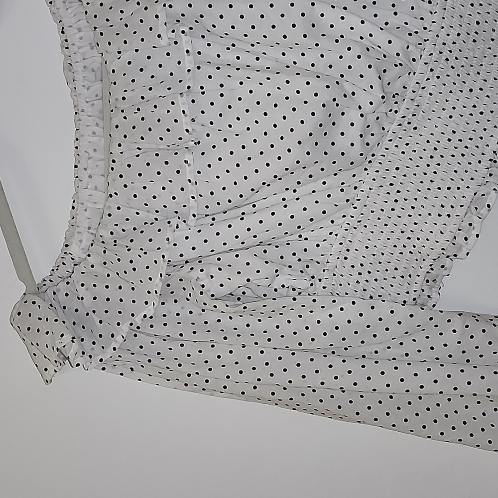 Revolve Majorelle Tate Smocked Long Sleeve Polkadotz Puff Sleeve CottageTop Sz S - Picture 5 of 16